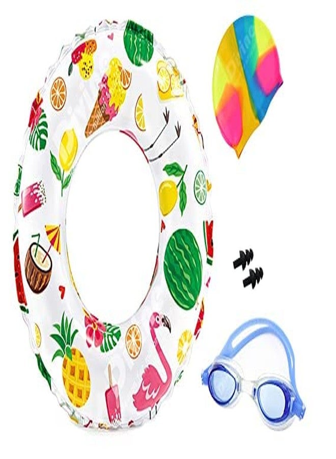 SVShoperzone Inflatable Swim Ring Lovely Print Float Tube Swimming Kit Combo for Kids Multicolour - Image 1